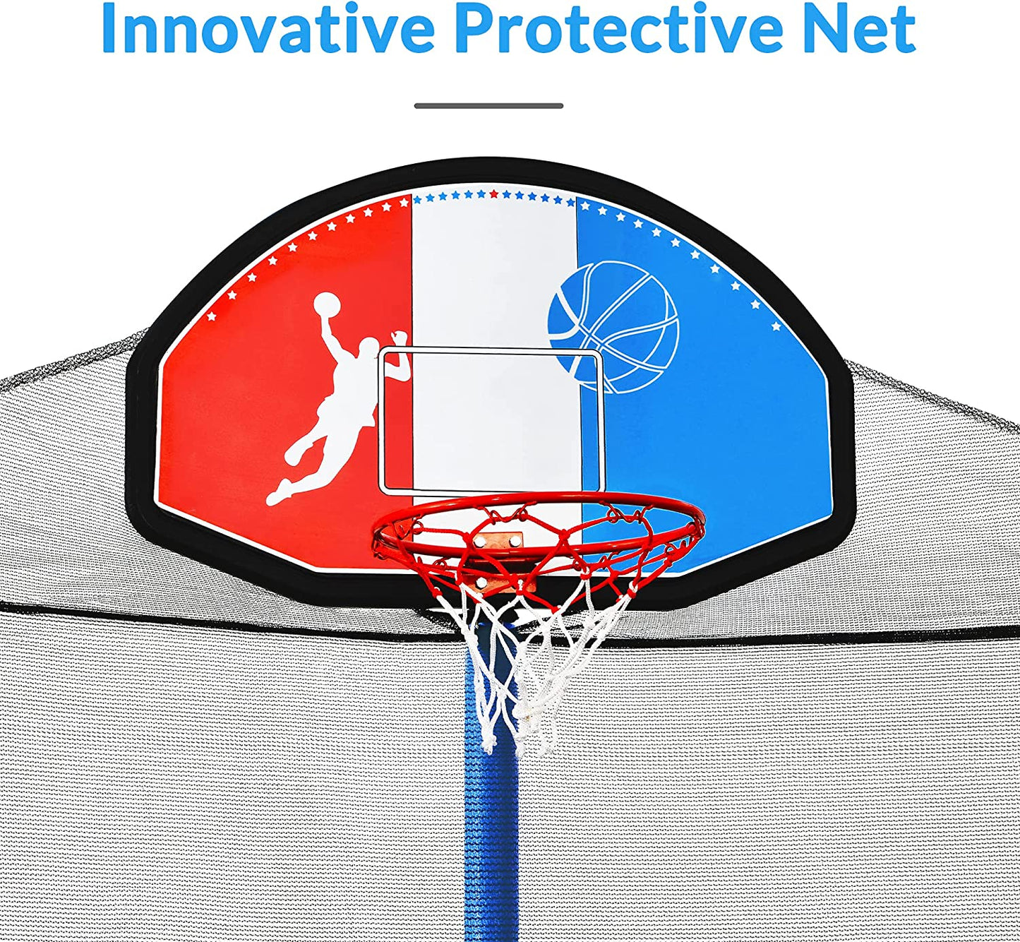 15 FT Trampoline with Safety Enclosure Net, Basketball Hoop and Ladder