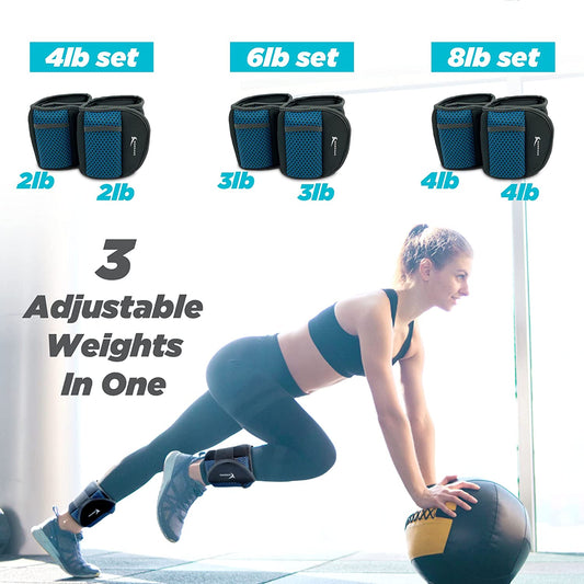 Adjustable Ankle & Wrist Weights for Women for Walking, Jogging, Toning, Resistance Training, Physical Therapy