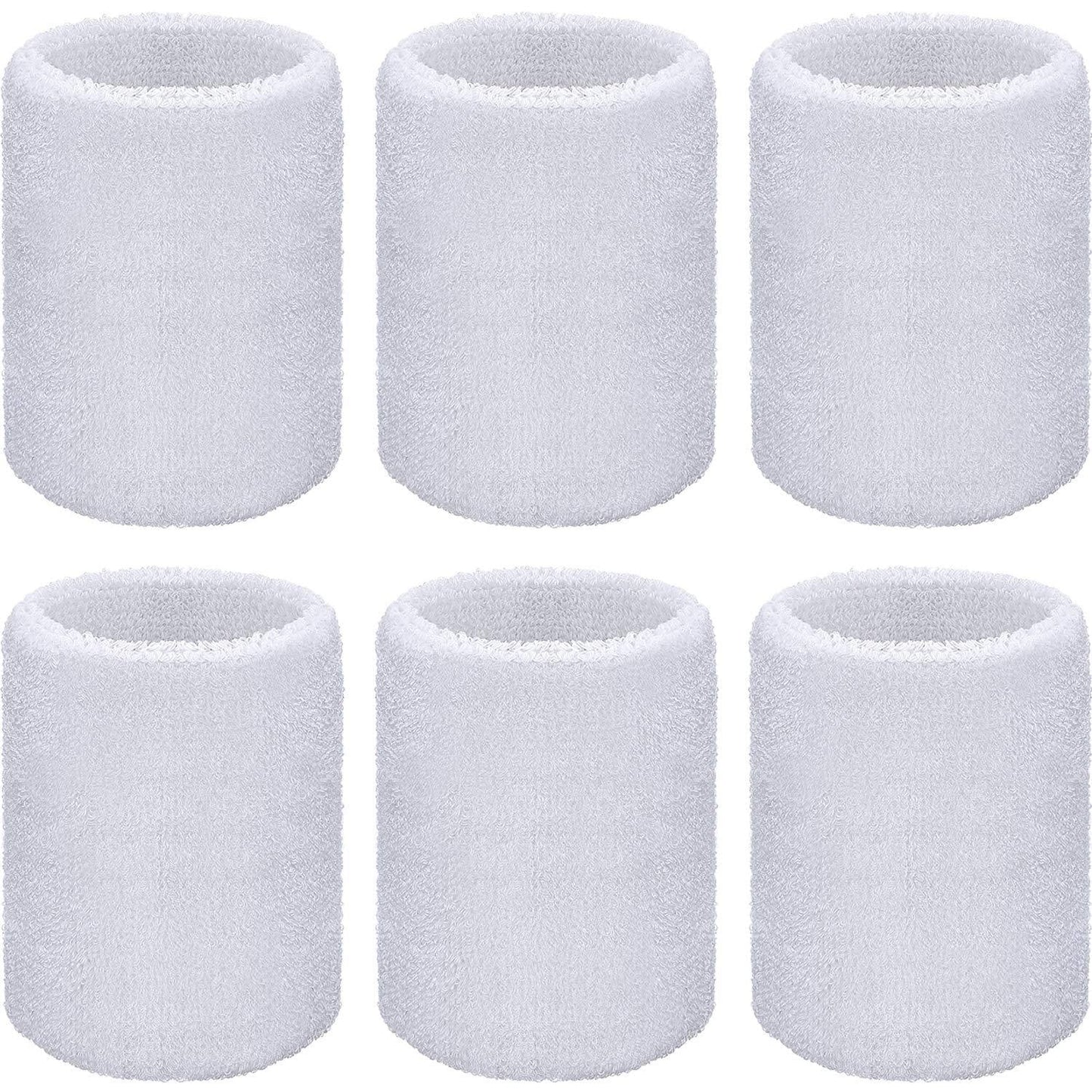 6 Pieces Wrist Sweatbands Sports Wristbands for Football Basketball, Running Athletic Sports Black