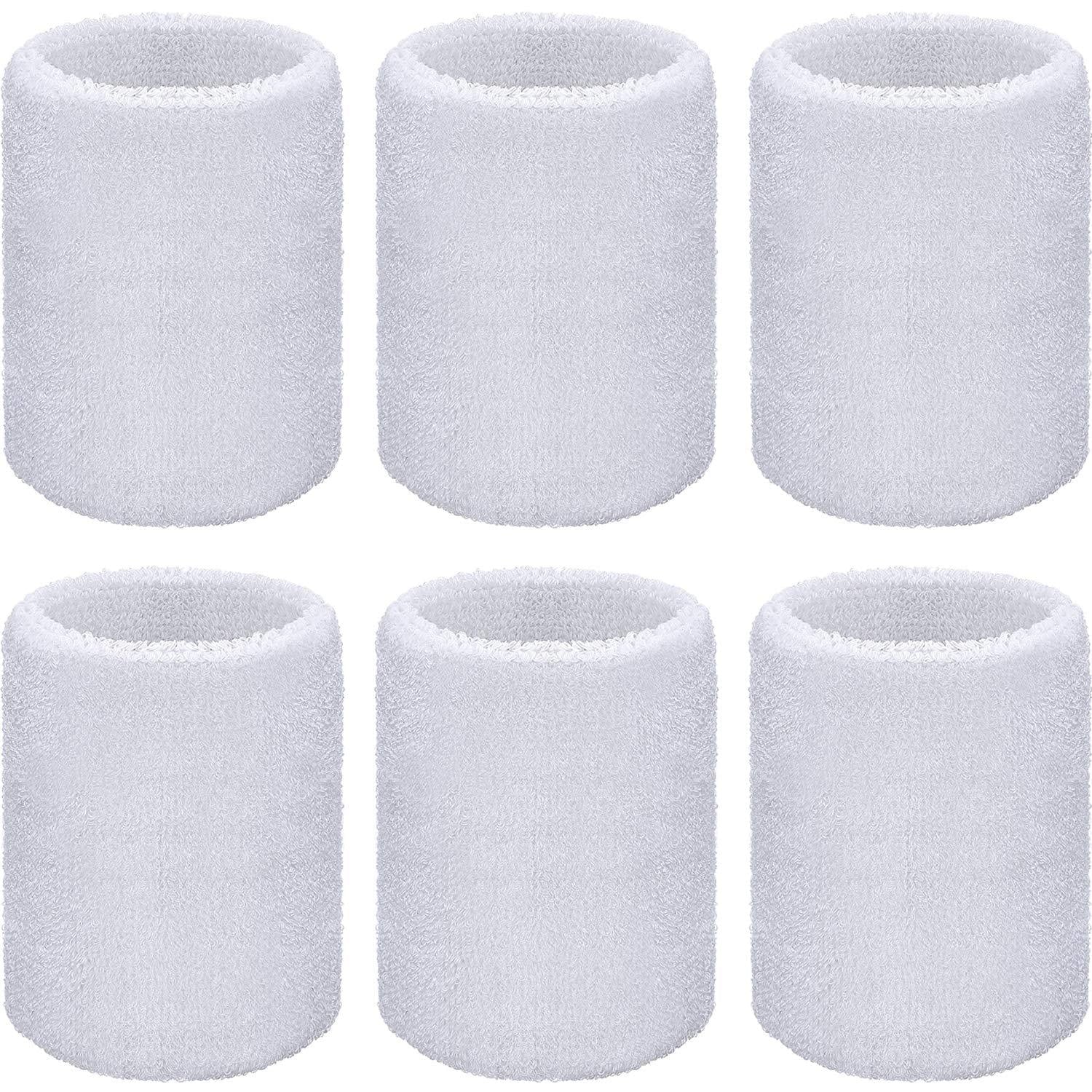 6 Pieces Wrist Sweatbands Sports Wristbands for Football Basketball, Running Athletic Sports Black