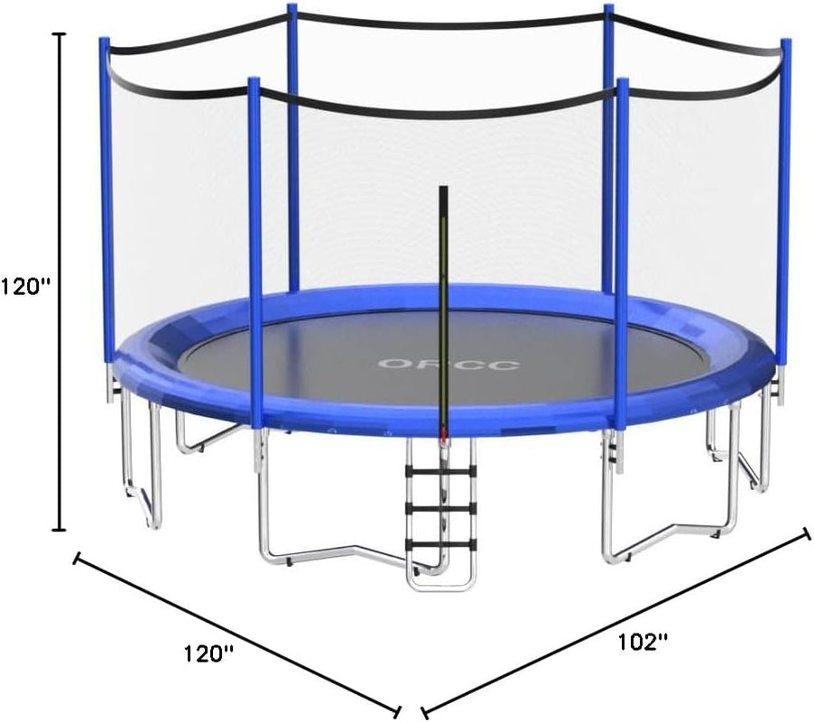 1200LBS Weight Capacity Trampoline for Kids 16 15 14 12 10 8 FT with Safety Enclosure Net Curved Poles for Children