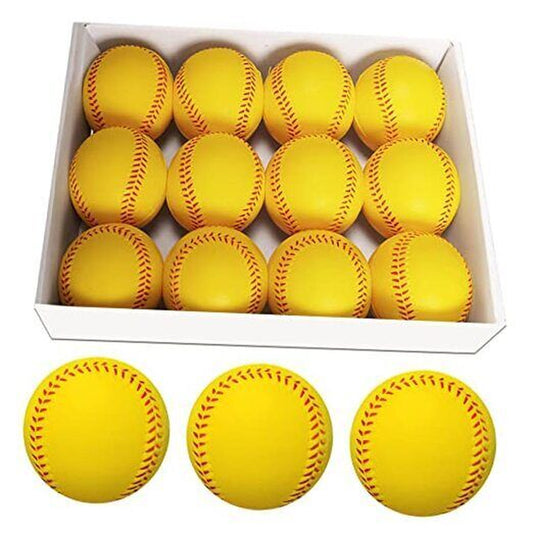 Soft Baseballs, Foam Training Baseball 12 Pack for Kids Yellow Foam Baseball