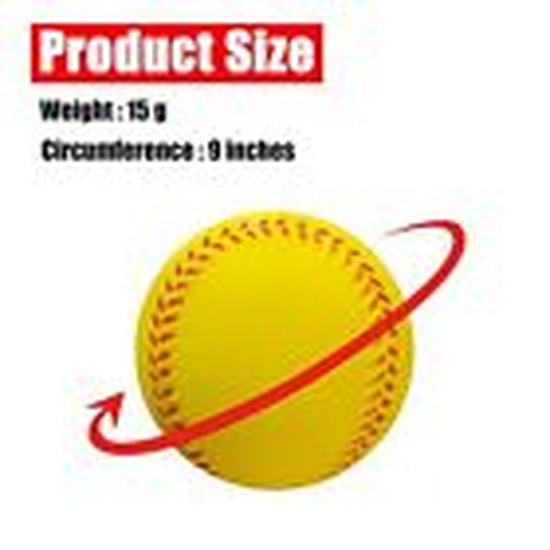 Soft Baseballs, Foam Training Baseball 12 Pack for Kids Yellow Foam Baseball
