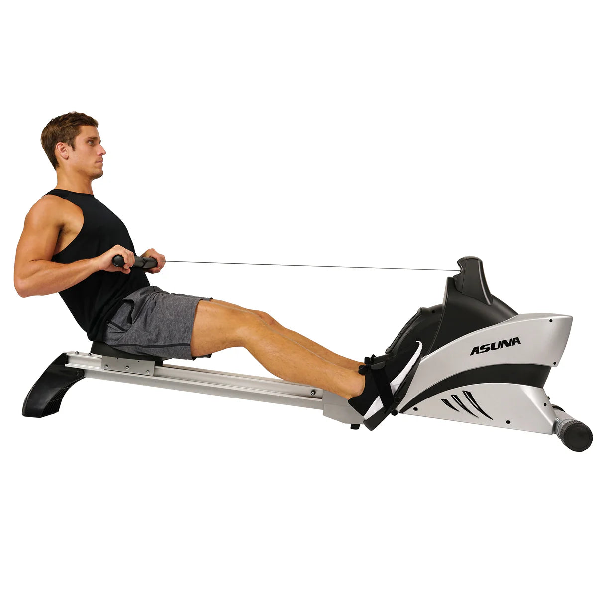 Commercial Folding Rowing Machine Rower W/ Heart Rate Monitor