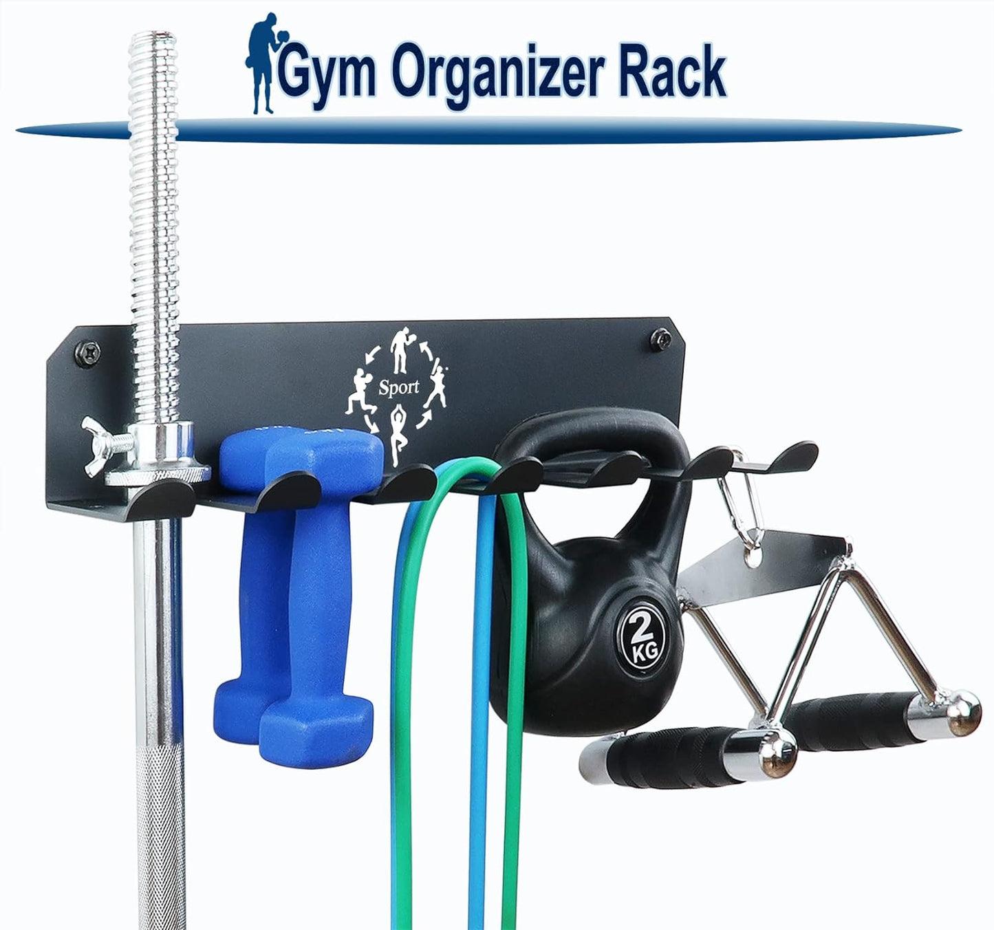 Gym Storage Rack,Home Gym Organizer Resistance Band Storage Rack Gym Wall Rack Hanger for Gym Accessories