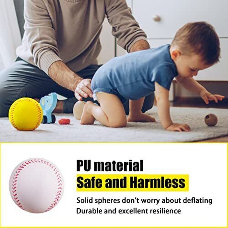 Soft Baseballs, Foam Training Baseball 12 Pack for Kids Yellow Foam Baseball