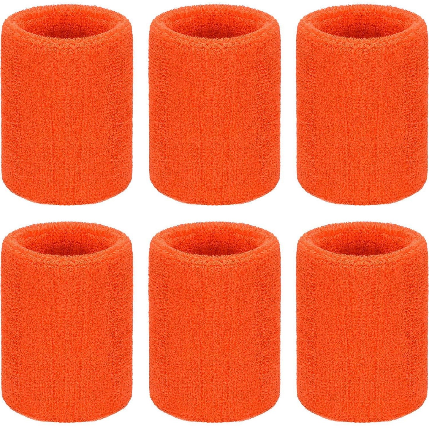 6 Pieces Wrist Sweatbands Sports Wristbands for Football Basketball, Running Athletic Sports Black