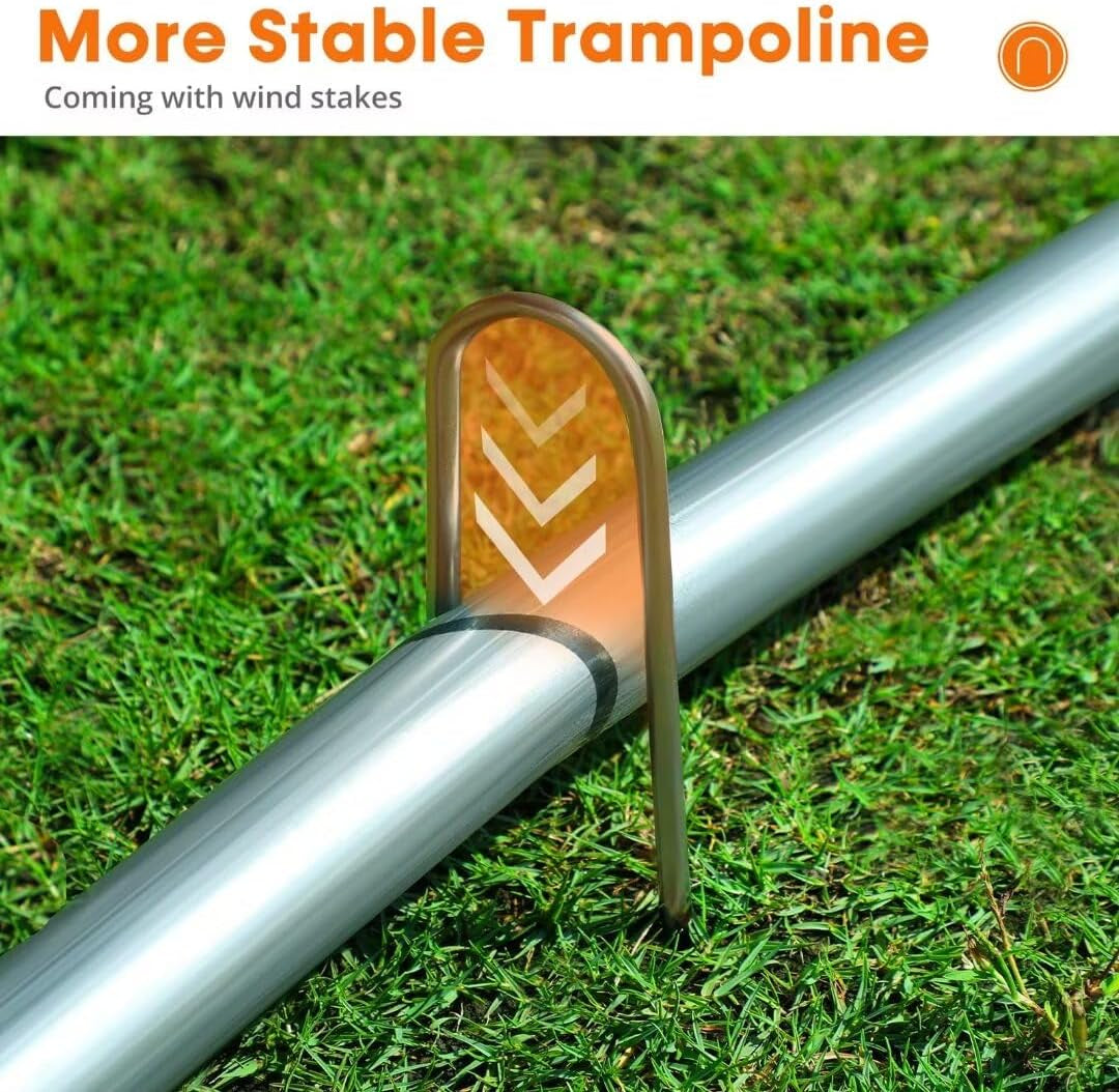 1200LBS Weight Capacity Trampoline for Kids 16 15 14 12 10 8 FT with Safety Enclosure Net Curved Poles for Children