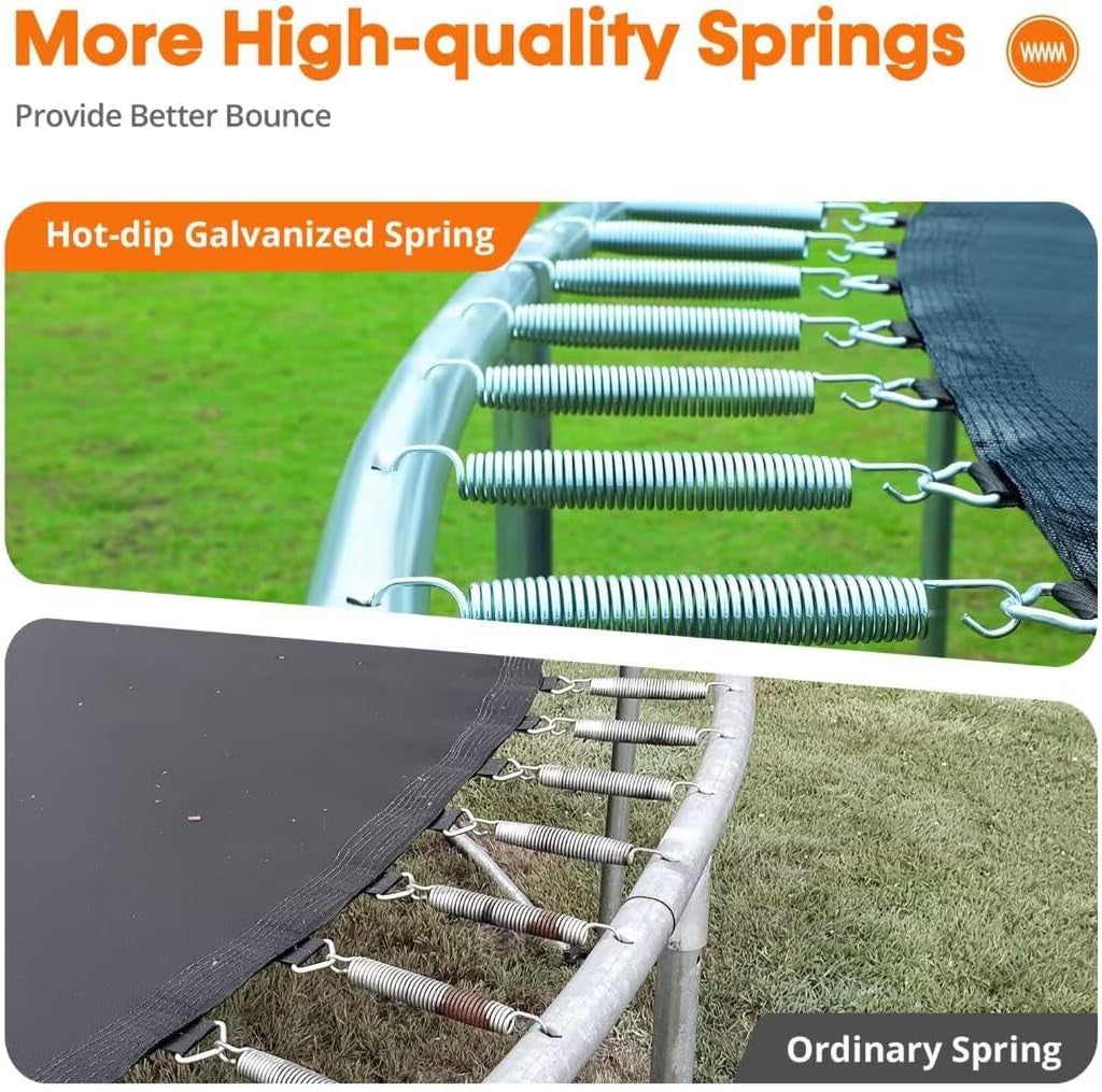 1200LBS Weight Capacity Trampoline for Kids 16 15 14 12 10 8 FT with Safety Enclosure Net Curved Poles for Children