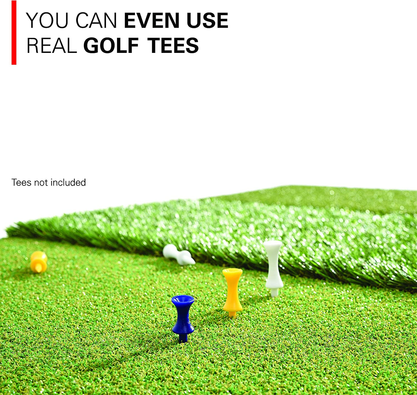 Rukket Tri-Turf Golf Hitting Mat Attack, Portable Driving, Chipping, Training Aids for Backyard with Adjustable Tees