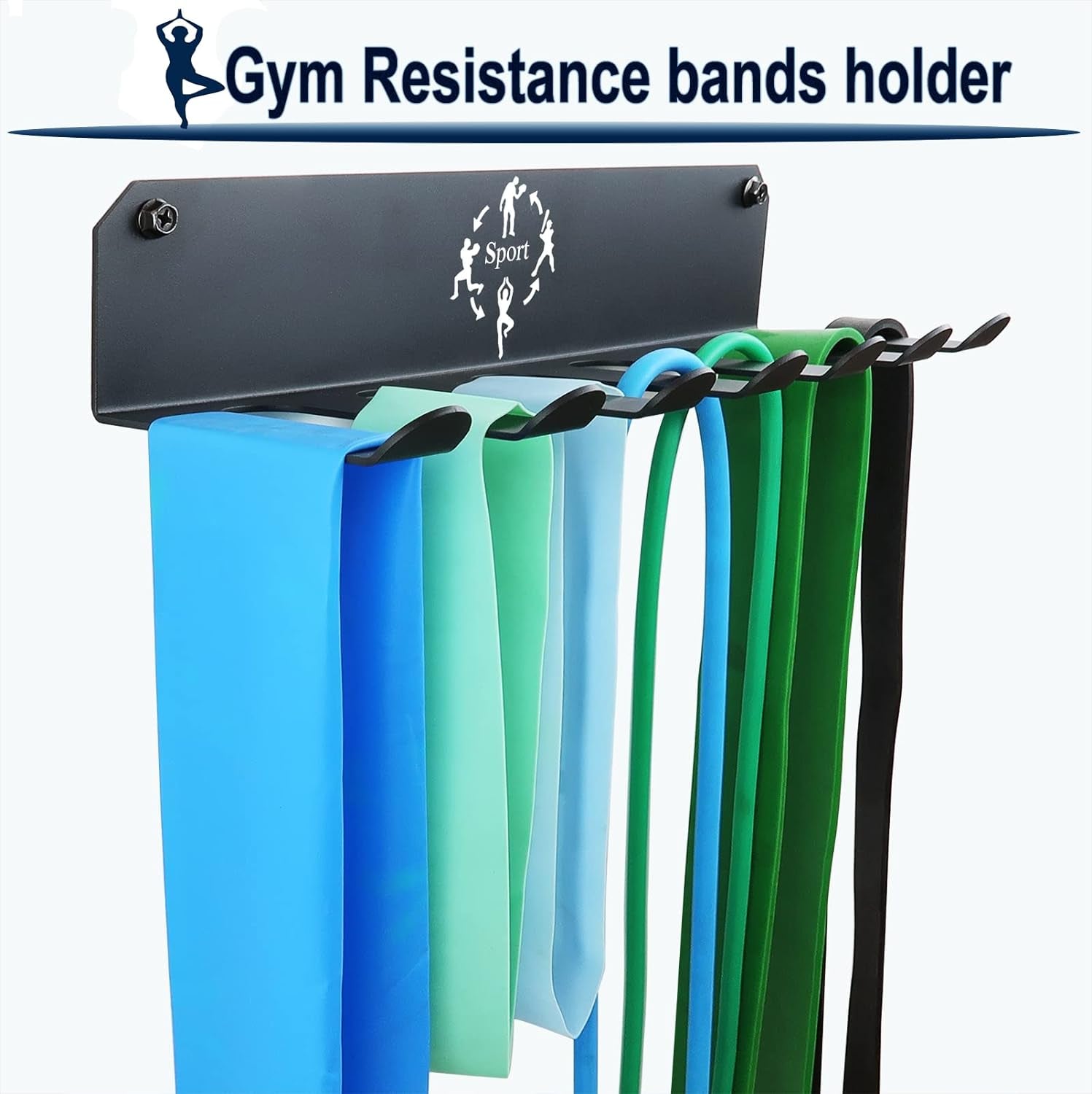 Gym Storage Rack,Home Gym Organizer Resistance Band Storage Rack Gym Wall Rack Hanger for Gym Accessories