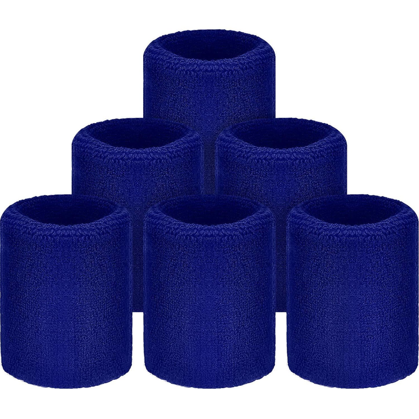 6 Pieces Wrist Sweatbands Sports Wristbands for Football Basketball, Running Athletic Sports Black