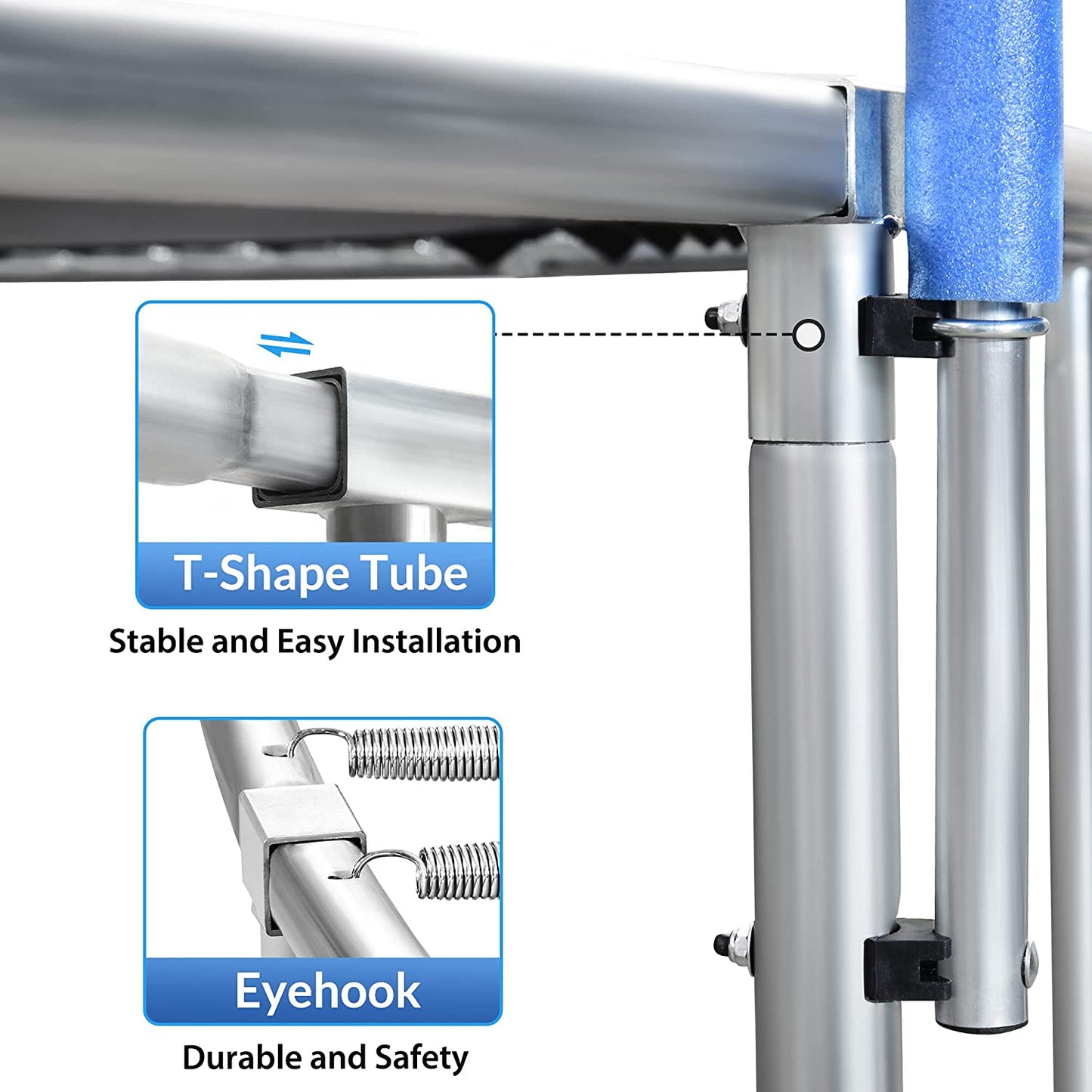 15 FT Trampoline with Safety Enclosure Net, Basketball Hoop and Ladder