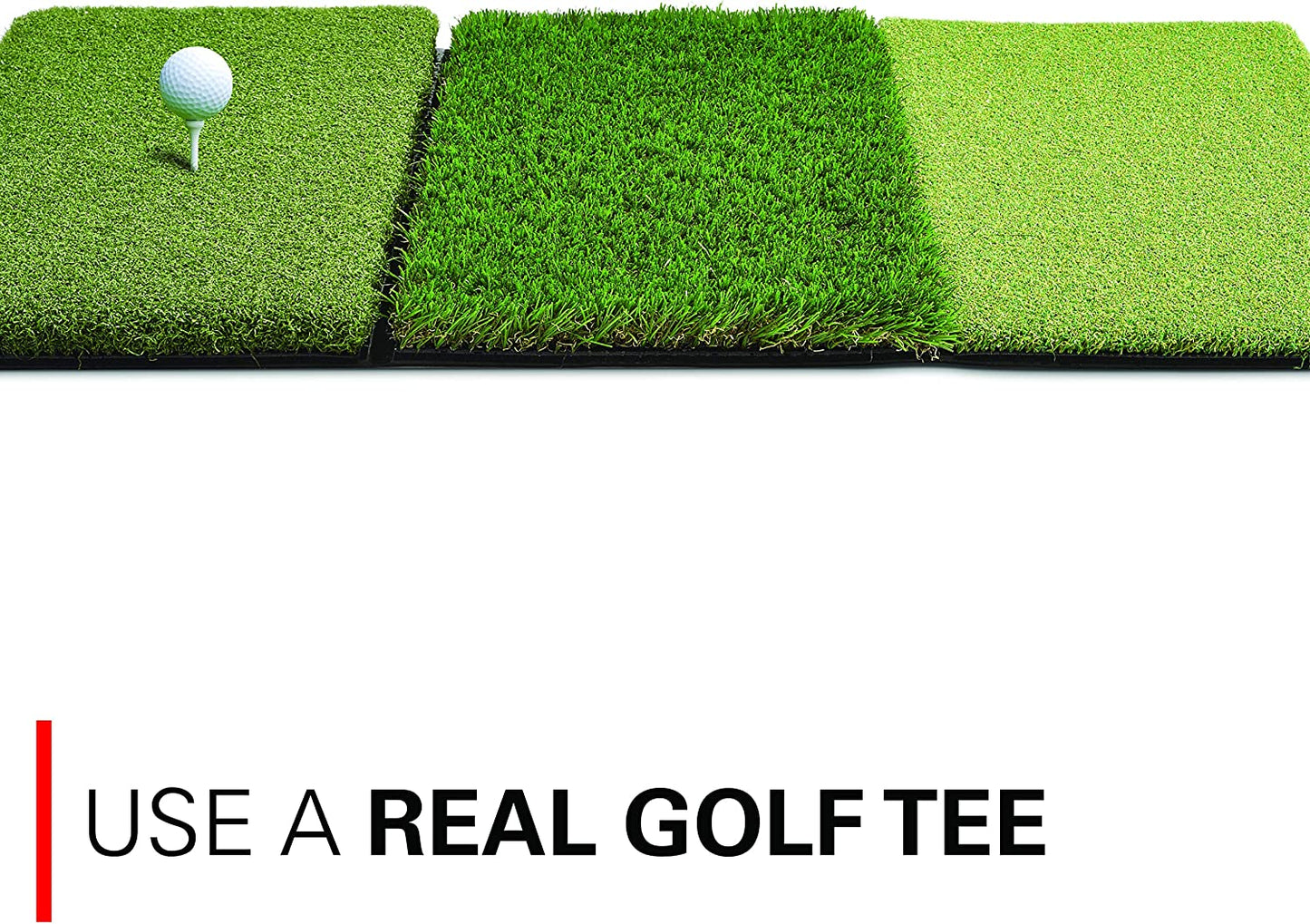 Rukket Tri-Turf Golf Hitting Mat Attack, Portable Driving, Chipping, Training Aids for Backyard with Adjustable Tees