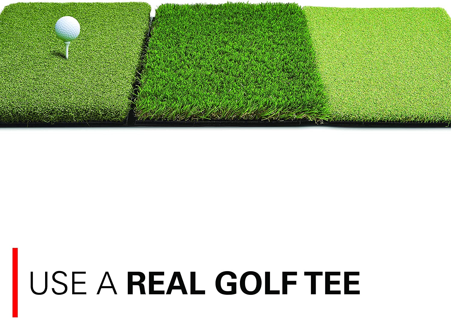 Rukket Tri-Turf Golf Hitting Mat Attack, Portable Driving, Chipping, Training Aids for Backyard with Adjustable Tees
