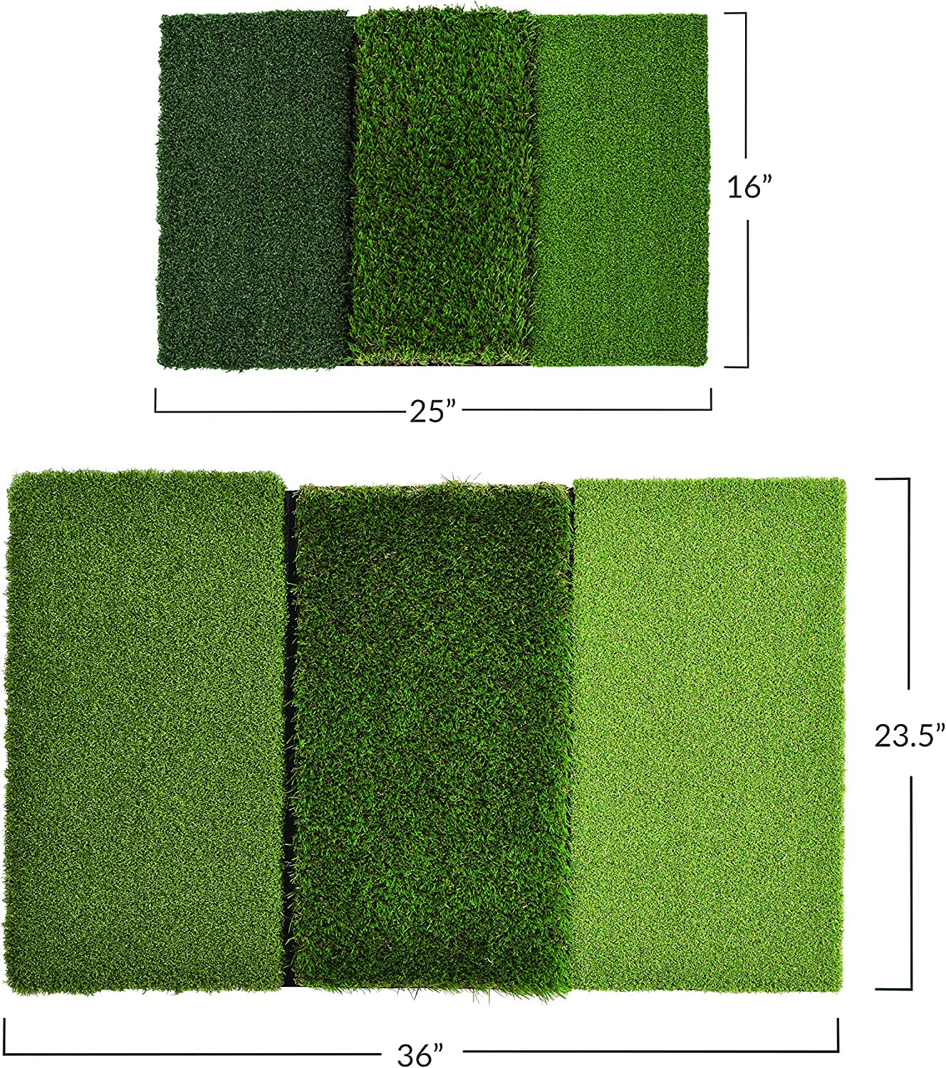 Rukket Tri-Turf Golf Hitting Mat Attack, Portable Driving, Chipping, Training Aids for Backyard with Adjustable Tees