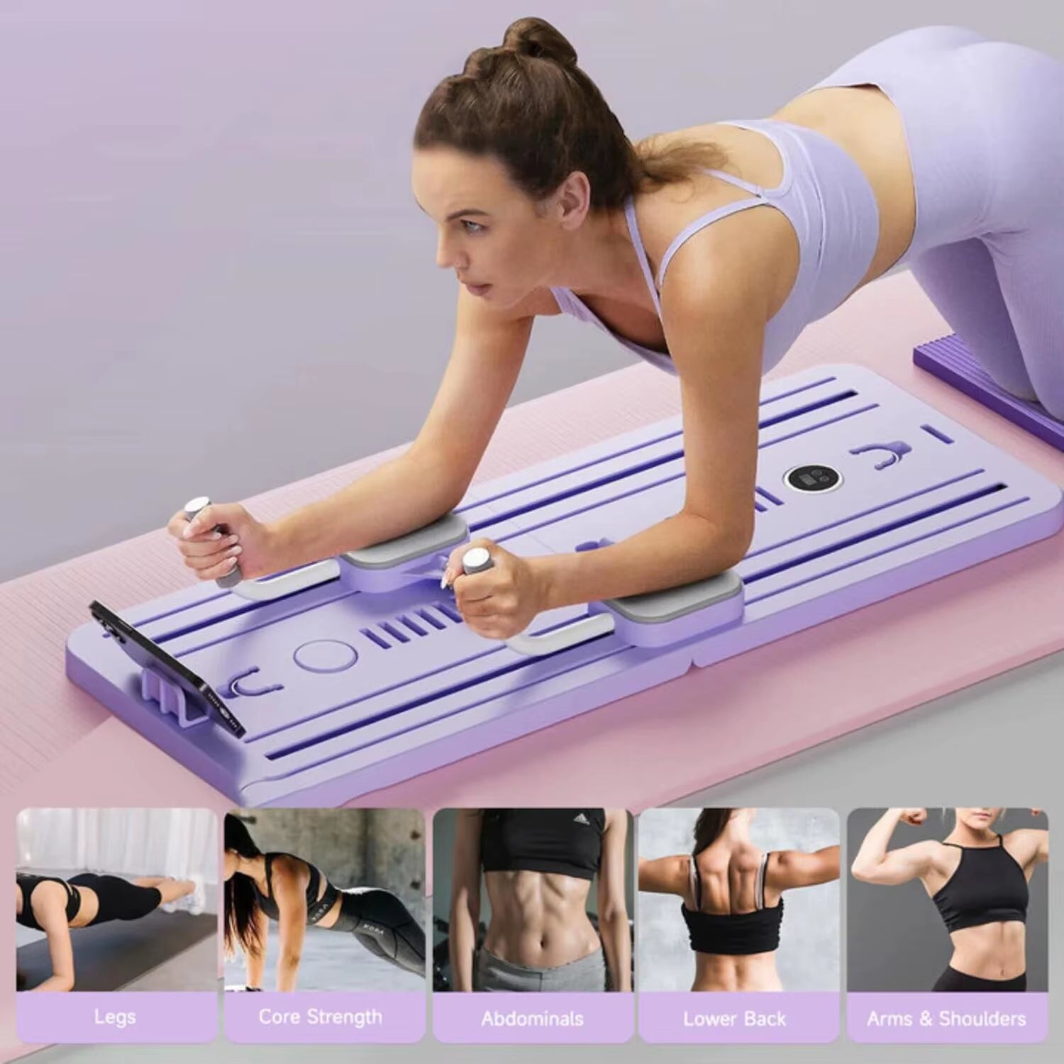 Multifunctional Abdominal Exercise Board Fitness Board Leg & Arm Toner Automatic Rebound Fitness Equipment