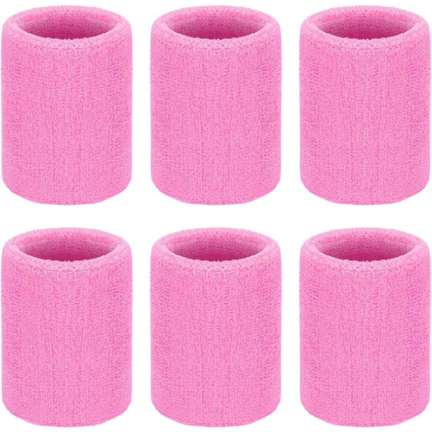 6 Pieces Wrist Sweatbands Sports Wristbands for Football Basketball, Running Athletic Sports Black