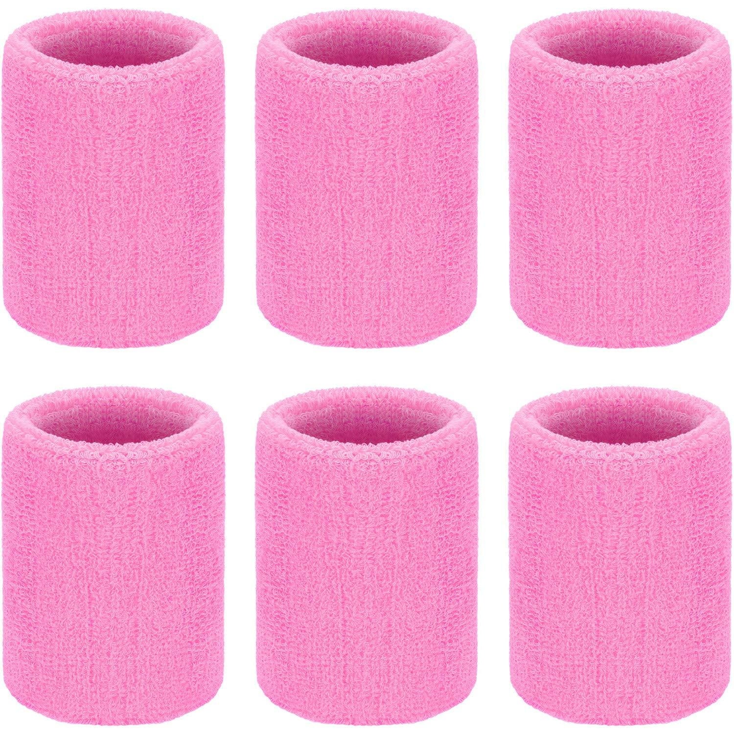 6 Pieces Wrist Sweatbands Sports Wristbands for Football Basketball, Running Athletic Sports Black